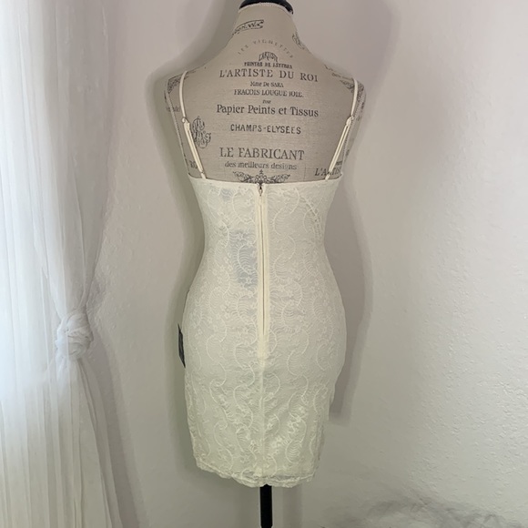 Lulu's Dresses Nwt Lulus Off White Lace Corset Mini Dress Poshmark